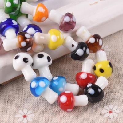 10pcs 10x13mm 12x16mm 15x18mm Mushroom Shape Handmade Lampwork Glass Loose Beads for DIY Crafts Jewelry Making Findings DIY accessories and others