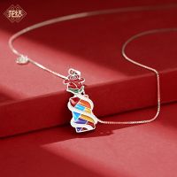 [COD] Knot Necklace Colorful Female Valentines Day 925 Sterling Pendant Fashion Batch