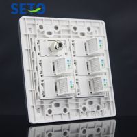 SeTo 120 Type One TV + Five RJ11 Cat3 Telephone Socket Panel Outlet Wall Plate Keystone Faceplate