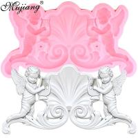 Mujiang Sugarcraft Angel Baby Border Silicone Molds Cupcake Topper Fondant Mold Cake Decorating Tools Chocolate Gumpaste Moulds Bread Cake  Cookie Acc