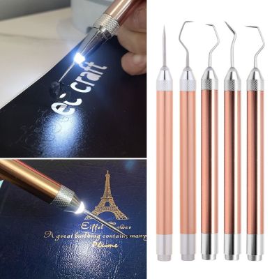 Portable Vinyl Weeding Pen Kit With LED Light Vinyl Weeding Tool Handheld Iron-on Project Cutter Vinyl Paper Remover with Hooks