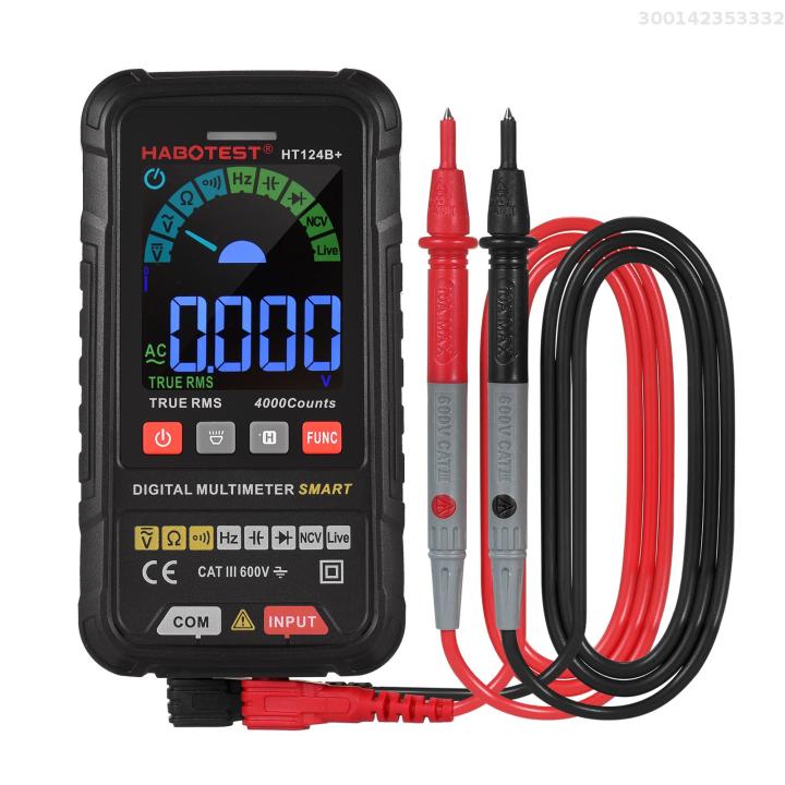 Meterk HT124B+ Multimeter 4000 Counts True RMS Smart Digital Multimeter ...