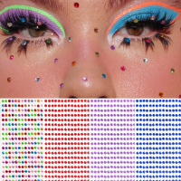 【cw】3-6mm Glitter Diamond Face Jewels Eyeshadow Stickers Self Adhesive Face Body Tattoos Eyebrow Diamond Nail Stickers Decorations ！