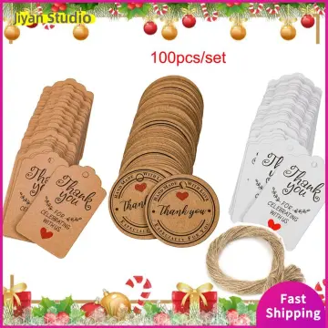 100pcs Kraft Paper Gift Tags FOR YOU For Celebrating Labels Handmade For  Wedding Party Decoration Packaging