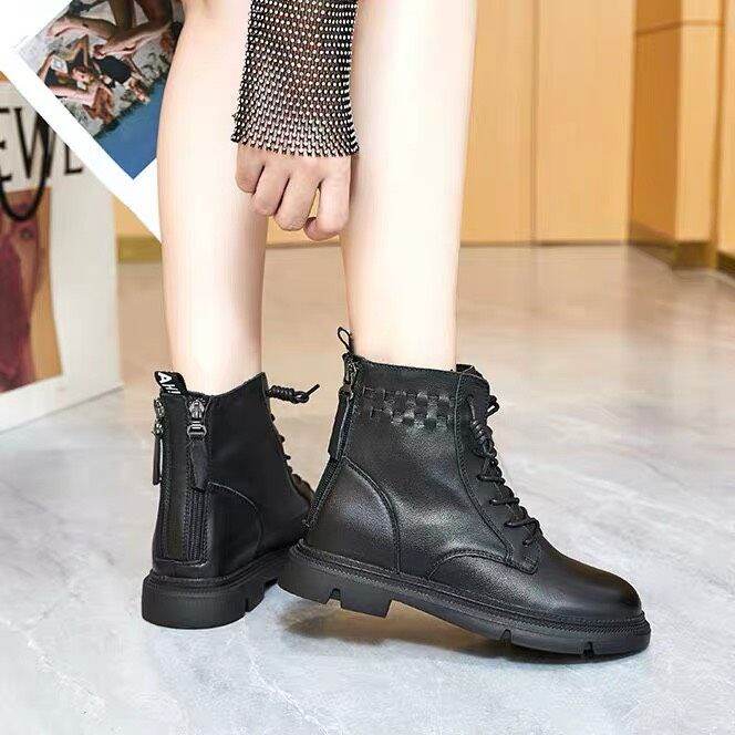 Giày Bốt Nữ Cao Cổ 2 Khóa Sau - Giày Boot Nữ Màu Đen Chất Da Cao Cấp, Boots  Nữ Ulzzang Hàn Quốc Đẹp Giá Rẻ Cá Tính 2023 | Lazada.Vn