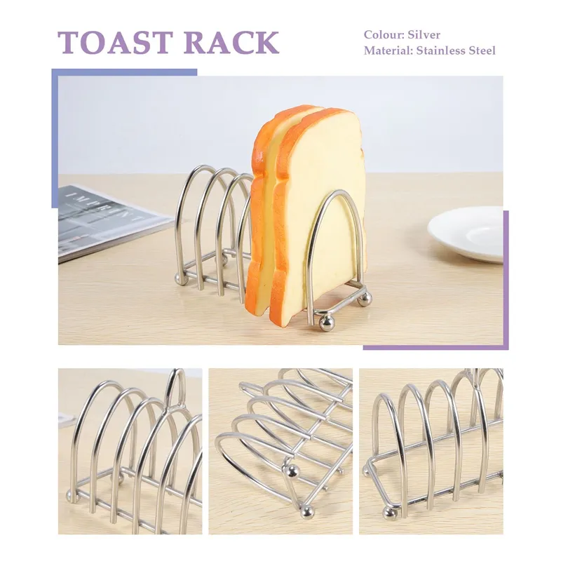 Toast Bread Rack Holder, Food Grade Stainless Steel Toast Rack, 6 Slice  Toast Rack With Ball Feet And Loop Handle, Toast Rack For Buffet Breakfast