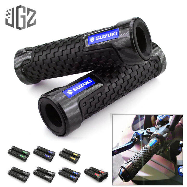 Suzuki handle grips Motorcycle Carbon Fiber Pattern Rubber Gel Hand ...