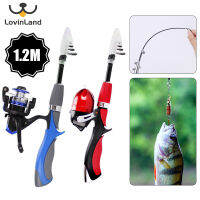 Lovinland ชุดเหยื่อตกปลาคาร์บอนก้านใย1.2เมตร Superhard เรือน้ำแข็ง Ice Fly Lure เบ็ดตกปลารอกตกปลา