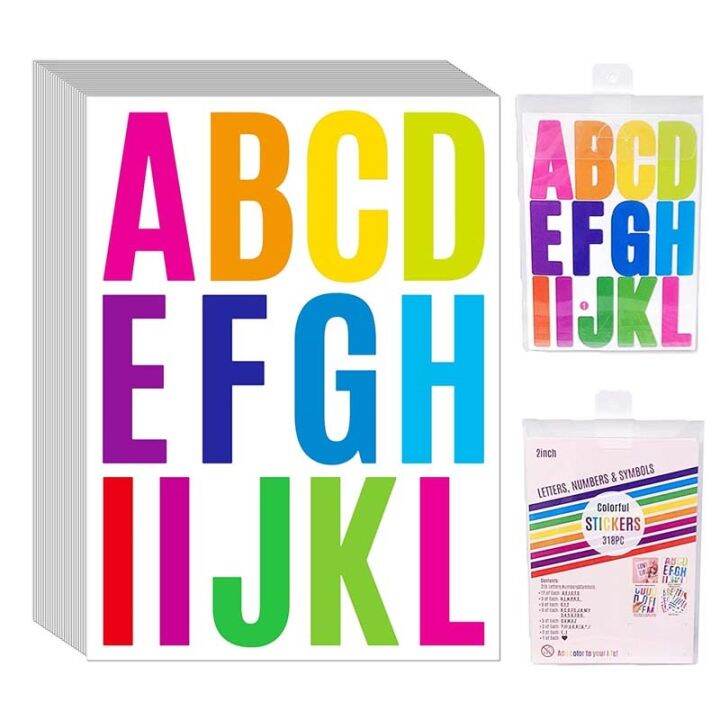 318pcs Large Letter Stickers 2 Inch Alphabet Stickers Vinyl Self