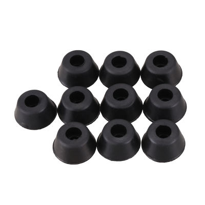 10 Pcs 21mm x 10mm Conical Recessed Rubber Feet Bumpers Pads Black