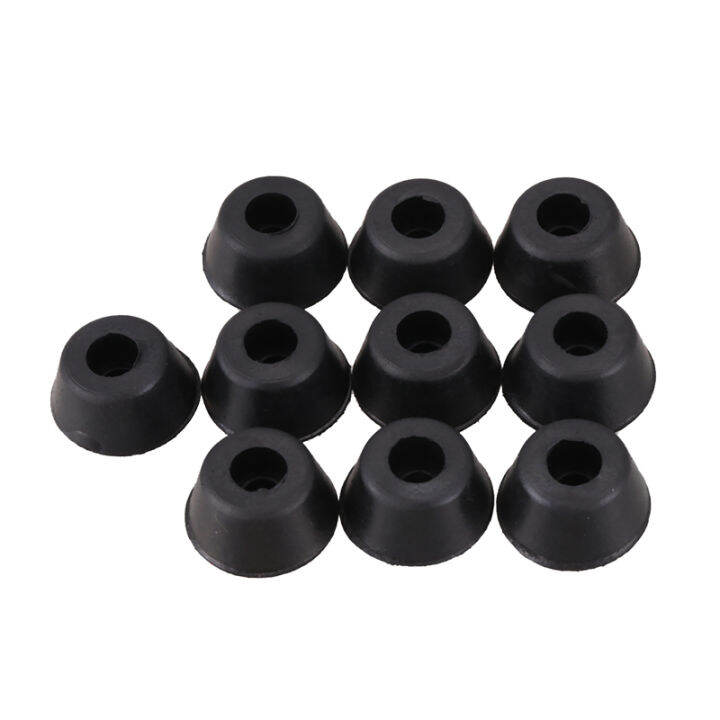 10 Pcs 21mm x 10mm Conical Recessed Rubber Feet Bumpers Pads Black ...