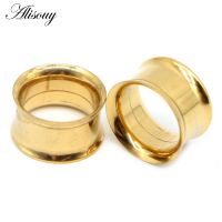 Alisouy 2pcs 2mm-30mm Ear Expander Body Piercing Jewelry Double Flare Hollow Body Piercings Trendy Stainless Steel Plug Tunnel Jewelry Ear Gauges