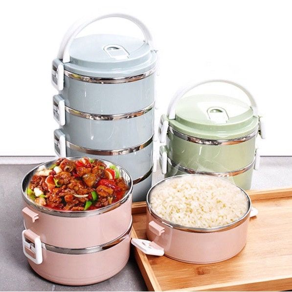 Thermos Food Container Stainless Steel Lunch box for hot food 2 Layer  Portable Thermo Insulated Bowl Insulation Bento Tableware