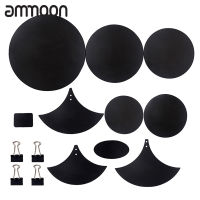 [okoogee]Cymbal Drum Mute Pads Drum Mute Pad Mat Drum Head Pad &amp; Sound Off Blocks Belt Mat with 4 Binder Clips for Drum Practice Mute Pad Set Drum Silencer