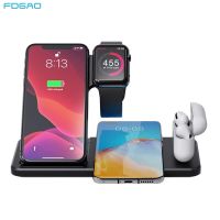 15W 4 in 1 Qi Wireless Charger Dock Station Fast Charging Stand For iPhone 13 12 11 XS XR X 8 Apple Watch SE 6 5 4 3 AirPods Pro