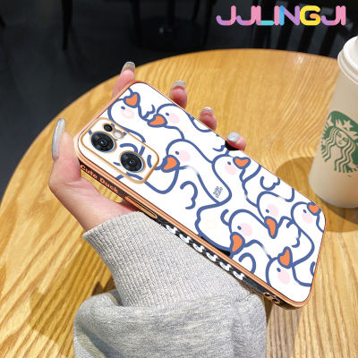 Jlingji เคสสำหรับ OPPO Reno 7 Pro 7se ค้นหา X5 Lite 5G Reno7 F21 Pro เคสการ์ตูนน่ารักลายหงส์ขาวสวยดีไซน์ใหม่ด้านข้างเคสโทรศัพท์ซิลิโคนฝาปิดเลนส์กล้องเต็มปกป้องกล่องกันกระแทก Softcase