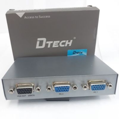 DTECH #DT-7032 2 Port VGA Monitor Switch Box Sharing Video Selector 2 in 1 out   Manual