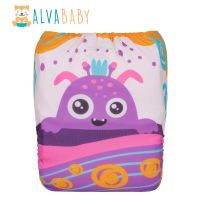 ALVABABY Washable Cloth Nappy Reusable Cloth Diaper with 1pc Diaper Insert