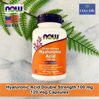 กรดไฮยาลูโรนิก Hyaluronic Acid Double Strength 100 mg 120 Veg Capsules - NOW Foods