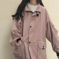 Japanese winter new Ulzzang punk womens fashion solid color long-sleeved jacket punk ins Vintage chic Harajuku jacket