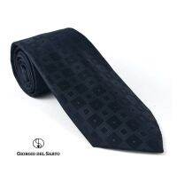 Giorgio Del Sarto Necktie 8.5 cm Black with Fabric Texture เนคไทสีดำมีเท็กเจอร์