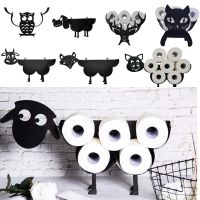 Cute Black Sheep Toilet Paper Roll Holder Novelty Free Standing or Wall Mounted Toilet Roll Tissue Paper Storage Stand Bathroom Counter Storage