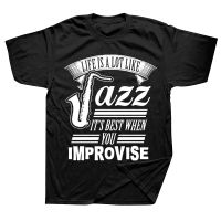 Novelty Jazz Music Saxophone Sax Rythm Trumpet T Shirt Streetwear Short Sleeve Birthday Gifts Summer Style T-shirt Mens Clothing