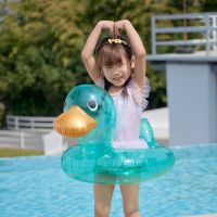 Swimming Ring Transparent Duck Swim Floating Armbands Child Inflatable Pool Safety Gear Foam Swimming Training Summer Gifts