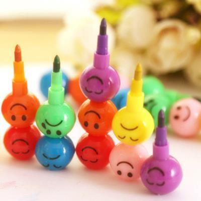 1pcs 7 Color Crayons Art Supplies for Kids Pas Pen Drawing Set Stationery Smiley Face Crayons Kawaii School Supplies Drawing