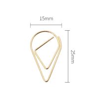 Paper Clips Clip Metal Paperclips Office Document Supplies Decorative Gold File Creative School Shaped Wedding Teardrop Clamp