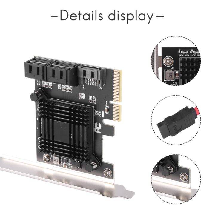 pcie-to-5-port-sata-iii-6-gbps-sata-controller-expansion-card-computer-chassis-adapter-card-jmb585-with-5-cables