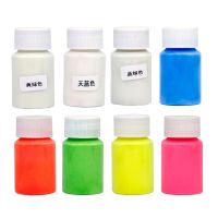 8สี Super Bright Luminous อีพ็อกซี่เรซิ่น Pigment Glow In The Dark Liquid Colorant Body Art UV Body ชุดสีแต่ละ15G