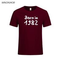 Born In 1982 T-Shirt Men 36Th Year Birthday Age Present Vintage Funny Mens Gift Top Tees Summer Short Sleeve Clothing S-4XL-5XL-6XL