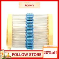 APRRERY 100PCS 0.25วัตต์ค่ะ ตัวต้านทานโอห์ม1K 1000โอห์ม ความแม่นยำสูง ตัวต้านทาน1/4วัตต์ ตัวต้านทาน5สี ทนทานต่อการใช้งาน ตัวต้านทานฟิล์มโลหะ วงจรอิเล็กทรอนิกส์ที่แม่นยำ