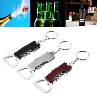 Beer Bottle Opener Stainless Steel Multi-function Handle Key Chain Bottle Opener Creative Gift Wine Essential Oil Bottle Opener