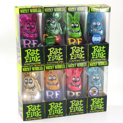 18ซม. 8สี Rat Fink Bobble Head การ์ตูนอะนิเมะ Crazy Mouse Fink PVC Action Figure ของเล่นรถตกแต่งบ้านตุ๊กตาของขวัญเด็ก