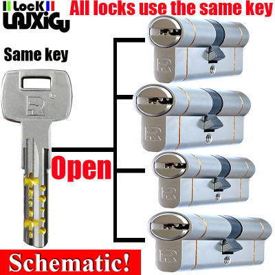 ปรับแต่งกุญแจเดียวกันเพื่อเปิดประตูกระบอกทั้งหมดมาตรฐานยุโรปล็อคประตูคุณภาพสูง11-Pin Anti-Theft Lock Cylinder