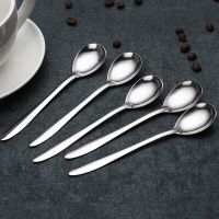 New 5 Pcs/set Stainless Steel Household Restaurant Canteen Hotel Rice Spoon Coffee Milk Stirring Small Spoon Cake Dessert Spoon Serving Utensils