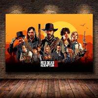 ♣¤☇Red Dead Redemption 2โปสเตอร์ภาพเขียนเกมศิลปะบนผนังวอลล์เปเปอร์ลายพิมพ์ภาพวาดตกแต่ง Cuadros ภาพติดผนังสำหรับห้องนั่งเล่น