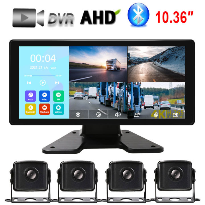 สัมผัส-ips-จอมองรถ10-36นิ้ว4ch-กล้องวงจรปิด-ahd-1080p-สีระบบกล้องติดรถยนต์กลางคืนบันทึกวิดีโอสำหรับจอดรถยนต์