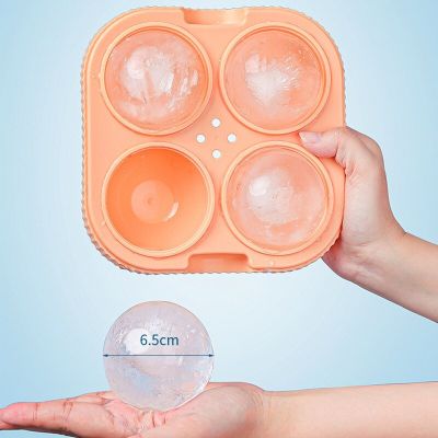6.5cm Large Ice Ball Maker Silicone Bottom 3D Big Round Sphere Hgh Ball Ice Shape Cube Mold Tray for Whiskey 2023 New Upgrade Ice Maker Ice Cream Moul