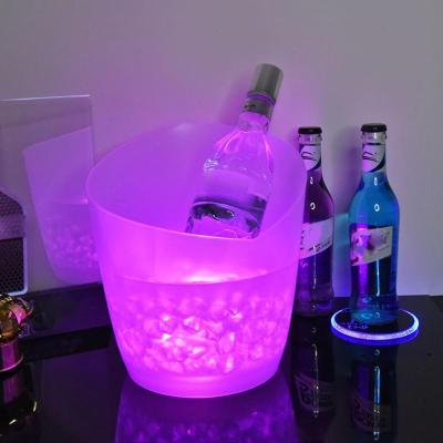 ถังน้ำแข็งled 3.5L LED Ice Bucket Bar ถังใส่น้ำแข็ง  Ice Bucket With Color Changing Led Double Layer มีไฟ สำหรับในบาร์