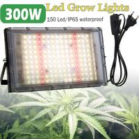 SALE!!! จัดส่งทันที220V Full Spectrum LED Grow Light 300W ด้วยสวิตช์ ไฟปลุกต้นไม้ เหมาะสำหรับการเพาะปลูกเรือนกระจกและการปลูกพืช (ใหม่ล่าสุด) หลอดไฟ LED ไฟปลูกต้นไม้ LED หลอดไฟปลูกพืช ไฟเลี้ยงต้นไม้