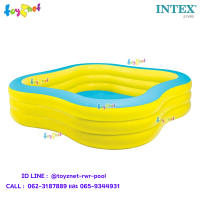 Intex ส่งฟรี สระสี่เหลี่ยมบีชเวฟ 2.29x2.29x0.56 ม. สีเหลือง รุ่น 57495