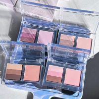 ✉ﺴ✵ Shuangpin Double Eyeshadow Palette Multifunction Low Saturation Eyeshadow Palette Eye Shadow Four Color Eyeshadow Palette Nature