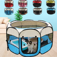 แบบพกพาที่ถอดออกได้เต็นท์สัตว์เลี้ยงกลางแจ้งเตียงสุนัขพับรั้ว Corral Dog Funny Cat Nest Dog Enclosure Cage Puppy Cat Cage