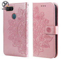 XICCI A7เคสแบบฝาพับสำหรับ OPPO/A5S/A12/A12S เคสโทรศัพท์เจ็ดกลีบทำลายนูนเคสโทรศัพท์หนังมีกระเป๋าเงินแม่เหล็ก