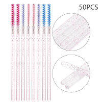 [huguosheng] 50pcs ขนตาคิ้วแปรงมาสคาร่า wands Crystal Handle eyelash EXTENSION Tools