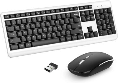 Hot Wireless Keyboard And Mouse Combo, 2.4G Ergonomic Wireless Computer Keyboard And Mouse Set Full Size