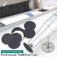 1set 100pcs Replaceable Sanding Paper With Disk 15-35mm Pedicure Sandpaper Nail Drill Bit Accessories Salon Foot Calluse Tool